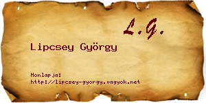 Lipcsey György névjegykártya
